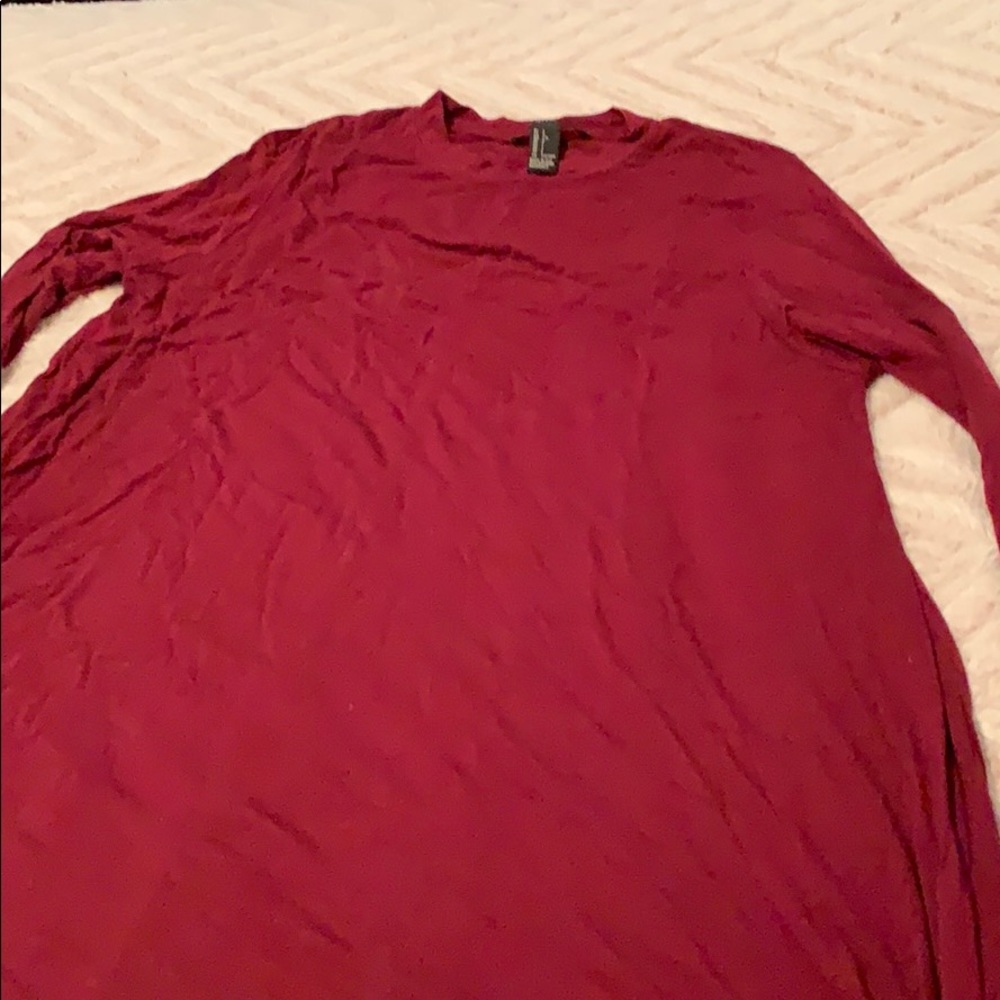 Maroon Long Sleeve Dress